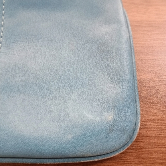 Coach Teal Leather Wristlet - Picture 4 of 8